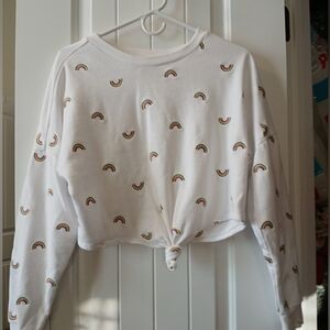 LOVE FIRE CROPPED RAINBOW SWEATSHIRT